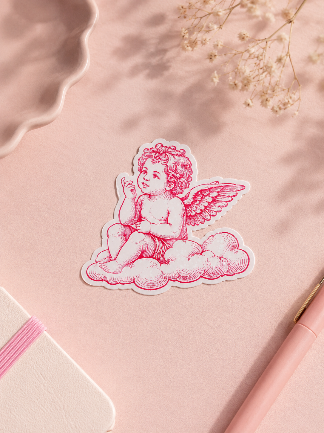 Cherub On Clouds Sticker