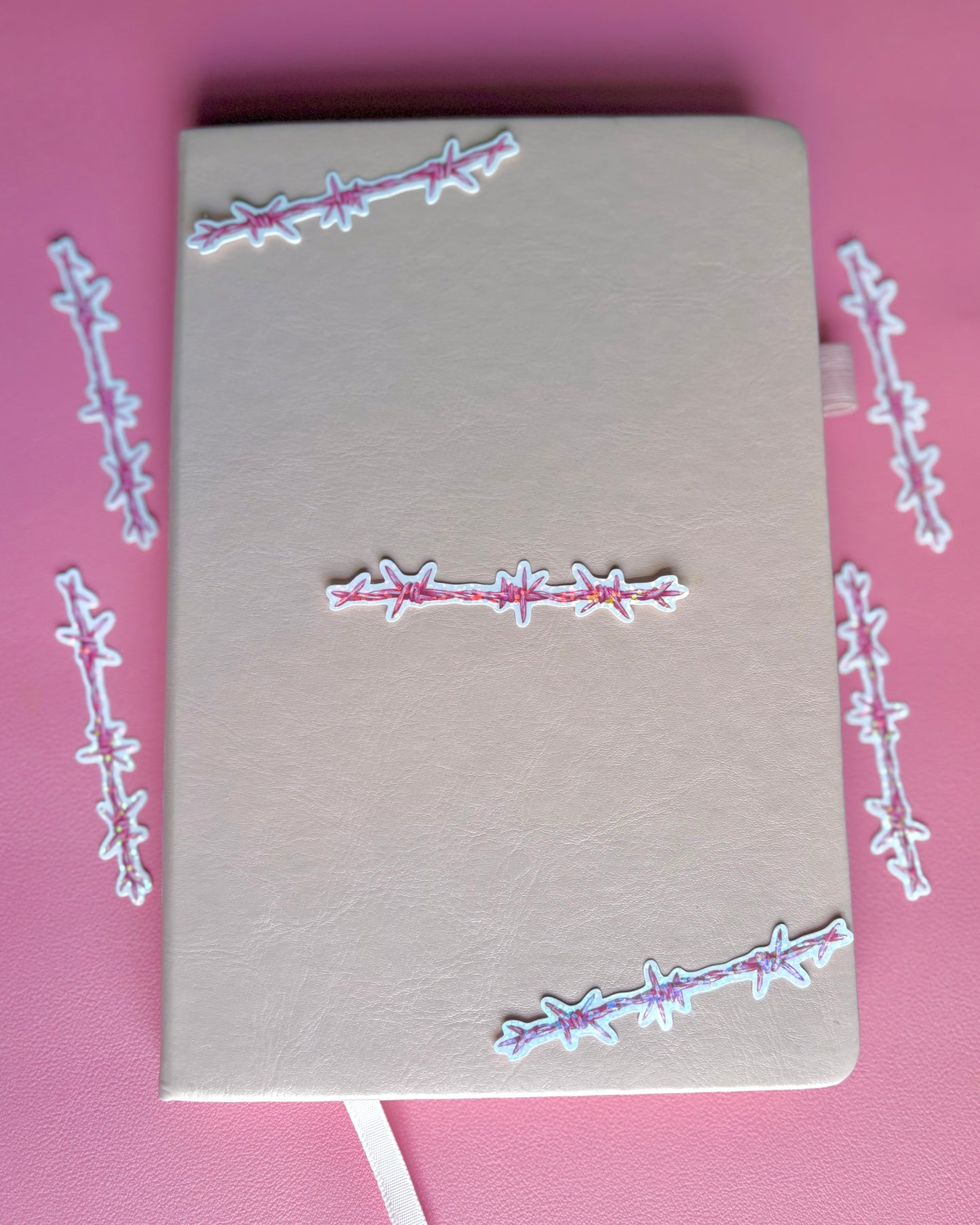 Pink Barbwire Sticker