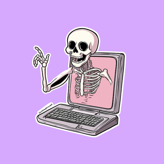 Computer Skeleton Sticker