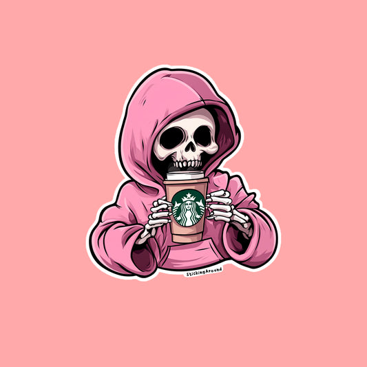 Skeleton & Starbucks Sticker