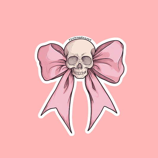 Skull on Bow Sticker